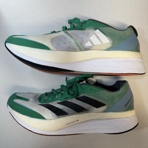 Adidas Mens Adizero Boston 11 Black And Green Running Comfort Shoes US Size 13
